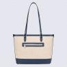 Sac cabas Hexagona, Sac à main d'été femme en textile beige marine Sac cabas Hexagona, Sac à main d'été femme en textile beige marine