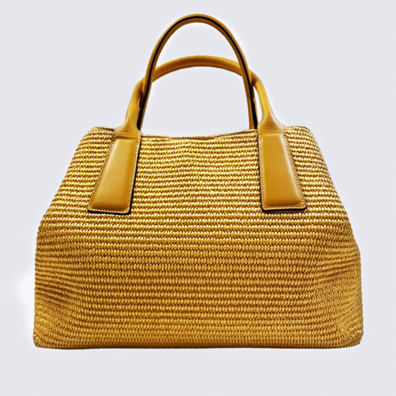 Sac à main Charlotte, sac à main a moderne cabas en paille tressée tournesol