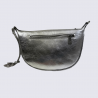 Sac à bandoulière Charlotte, sac à main pochette demi-lune en cuir métallisé Argent Sac à bandoulière Charlotte, sac à main pochette demi-lune en cuir métallisé Argent