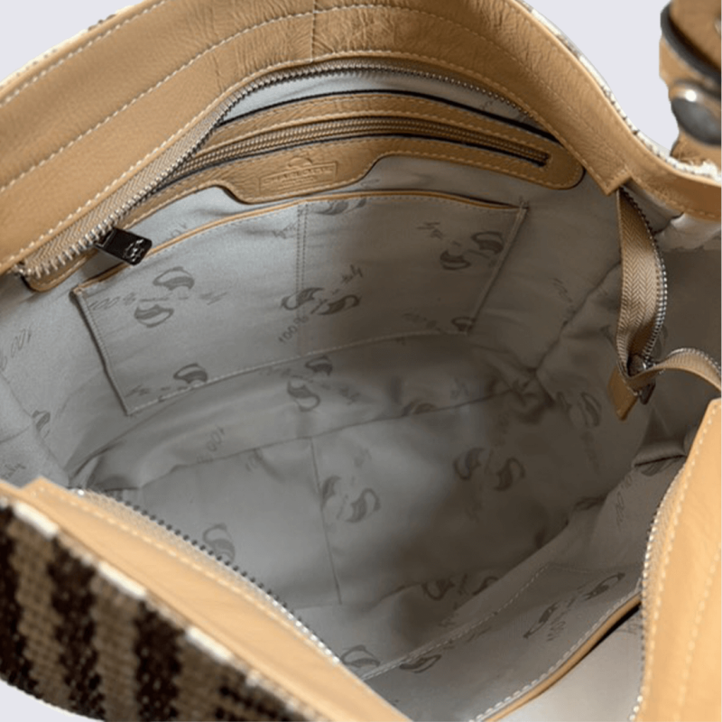 Sac besace Charlotte, Sac besace tressage bohème femme en textile Naturel