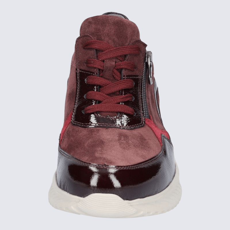 Sneakers Waldläufer, Sneaker chic et moderne femme en cuir bordeaux