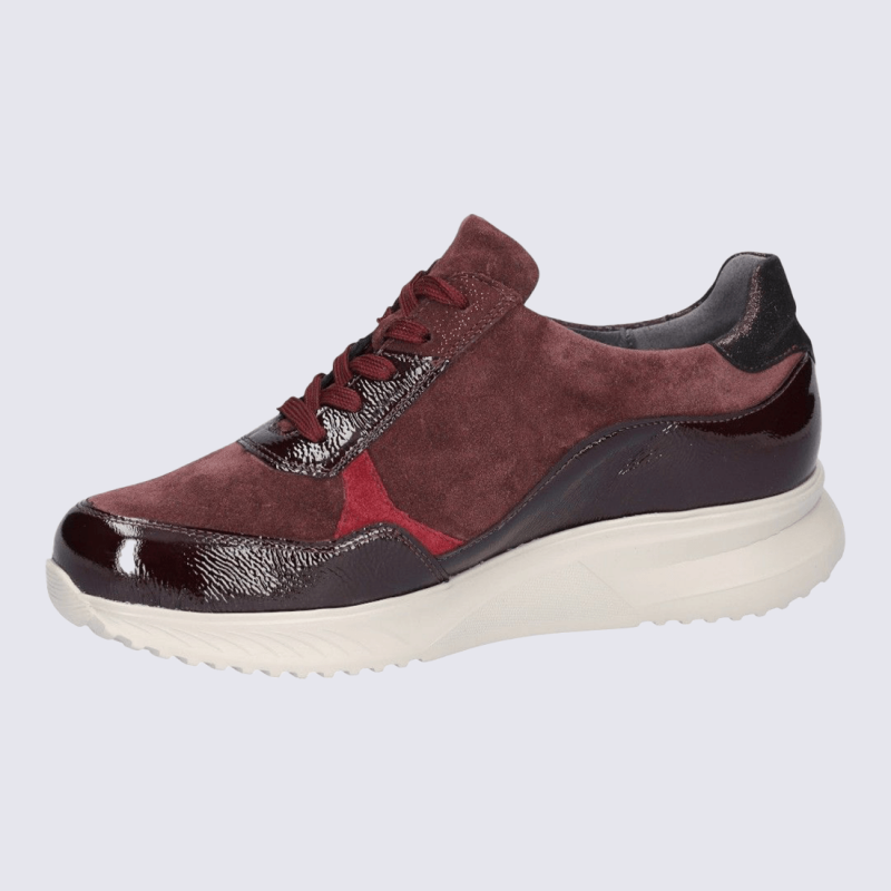 Sneakers Waldläufer, Sneaker chic et moderne femme en cuir bordeaux