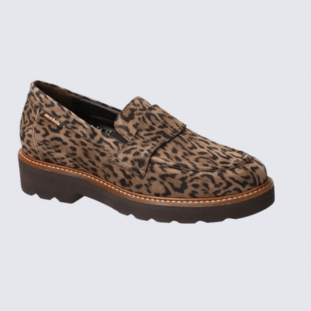 Mocassins Mobils by Mephisto, Mocassins chic et tendance femme en cuir velours brun léopard Mocassins Mobils by Mephisto, Mocassins chic et tendance femme en cuir velours brun léopard