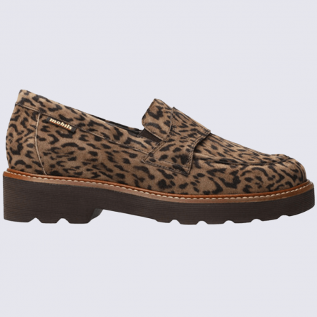 Mocassins Mobils by Mephisto, Mocassins chic et tendance femme en cuir velours brun léopard Mocassins Mobils by Mephisto, Mocassins chic et tendance femme en cuir velours brun léopard