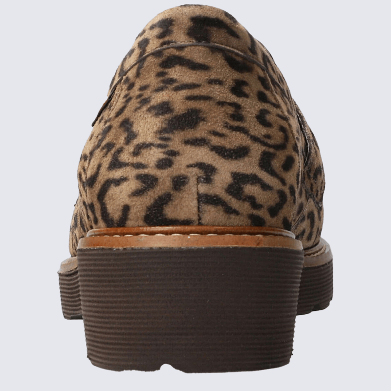 Mocassins Mobils by Mephisto, Mocassins chic et tendance femme en cuir velours brun léopard