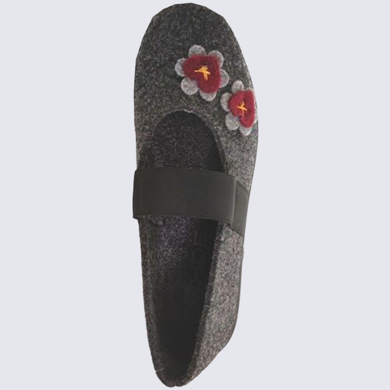 Chaussons Rohde, chaussons femme en feutrine graphite