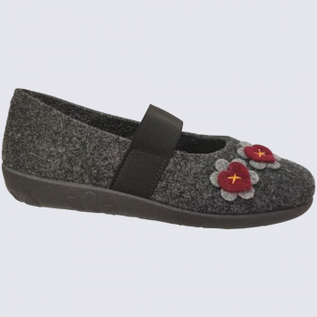 Chaussons Rohde, chaussons femme en feutrine graphite