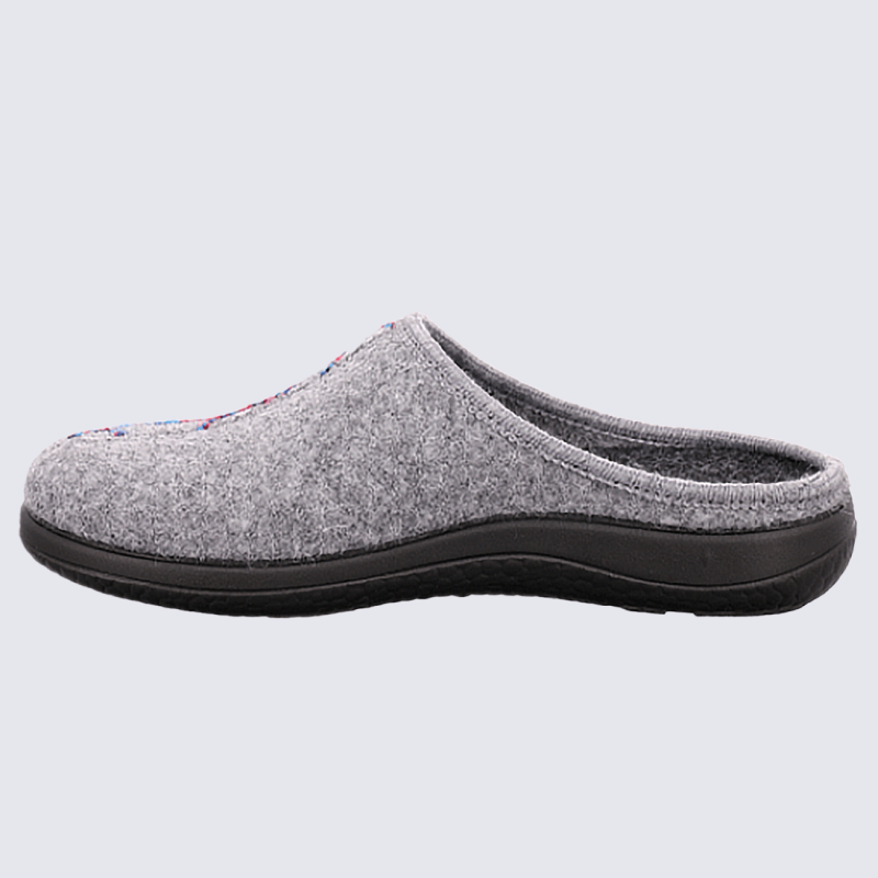Mules Rohde, Mules confort cocooning femme en feutre gris