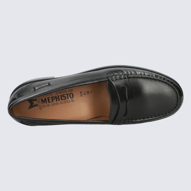 Mocassins Mephisto, Mocassins classiques intemporels femme en cuir noir