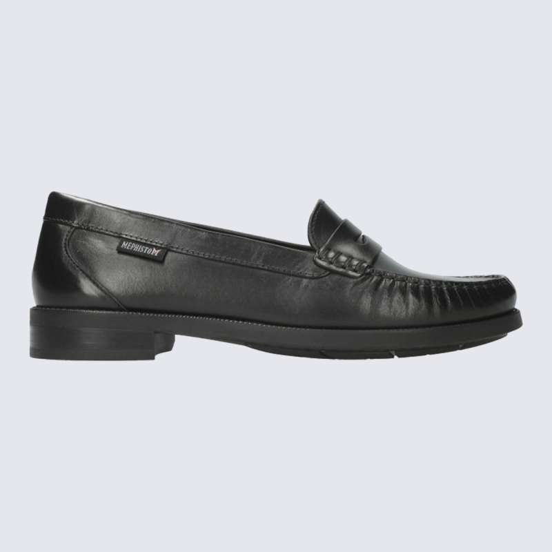 Mocassins Mephisto, Mocassins classiques intemporels femme en cuir noir