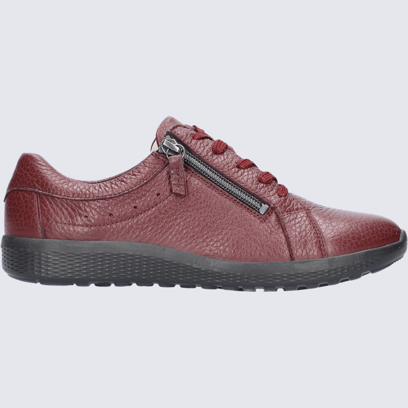 Sneakers Waldläufer, Sneakers modernes confort femme en cuir rubis