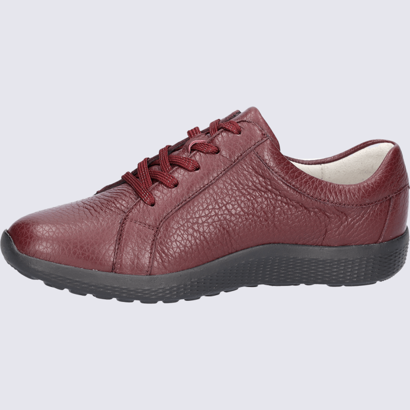 Sneakers Waldläufer, Sneakers modernes confort femme en cuir rubis