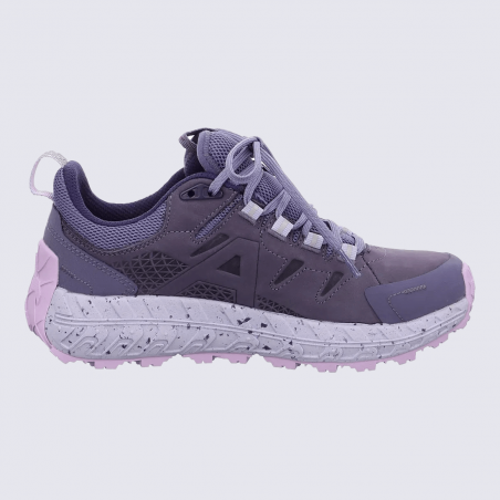 Baskets Allrounder, baskets de randonnée légère femme en cuir nubuck mauve