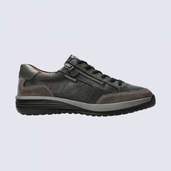 Baskets Mephisto, sneakers élégantes homme en cuir lisse graphite