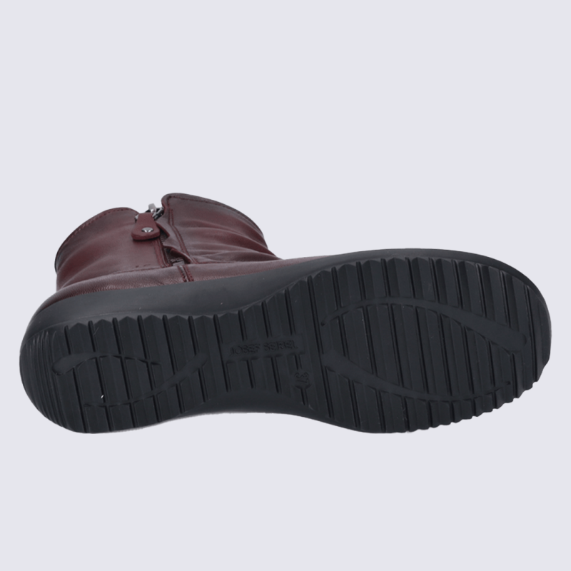 Bottines Josef Seibel, bottines tendances femme en cuir bordeaux