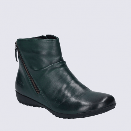 Bottines Josef Seibel, bottines zippées confortable et de qualité supérieure pour femme en cuir vert Bottines Josef Seibel, bottines zippées confortable et de qualité supérieure pour femme en cuir vert