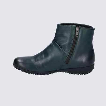 Bottines Josef Seibel, bottines zippées confortable et de qualité supérieure pour femme en cuir vert Bottines Josef Seibel, bottines zippées confortable et de qualité supérieure pour femme en cuir vert