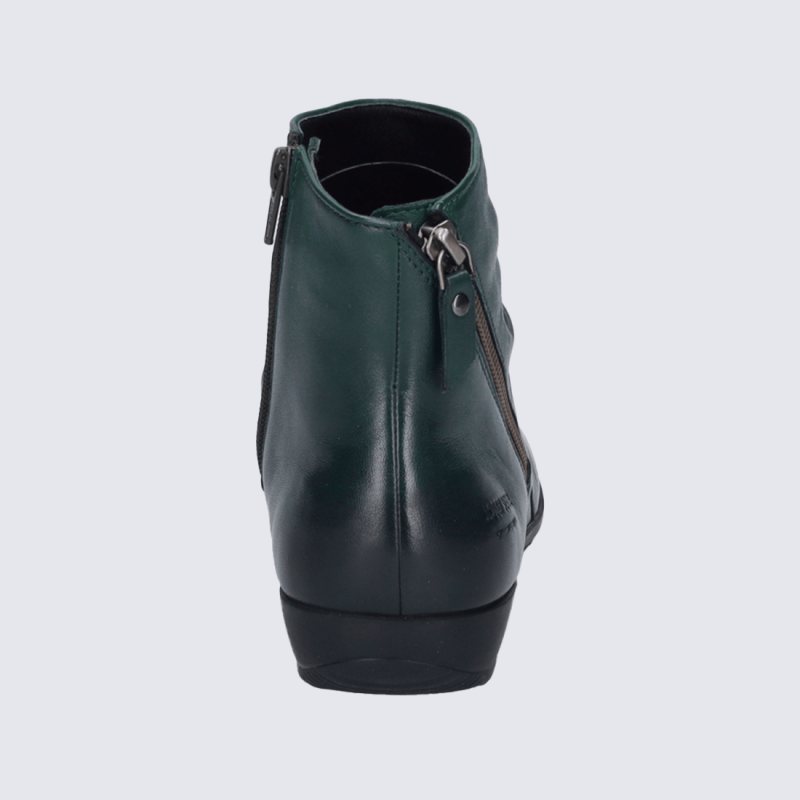 Bottines Josef Seibel, bottines zippées confortable et de qualité supérieure pour femme en cuir vert