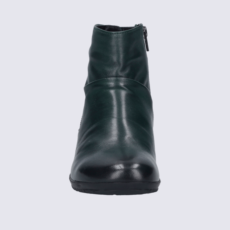 Bottines Josef Seibel, bottines zippées confortable et de qualité supérieure pour femme en cuir vert