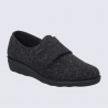 Pantoufles Josef Seibel, Pantoufles chaude a fermeture velcros femme en feutre anthracite Pantoufles Josef Seibel, Pantoufles chaude a fermeture velcros femme en feutre anthracite