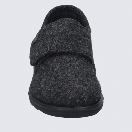 Pantoufles Josef Seibel, Pantoufles chaude a fermeture velcros femme en feutre anthracite Pantoufles Josef Seibel, Pantoufles chaude a fermeture velcros femme en feutre anthracite