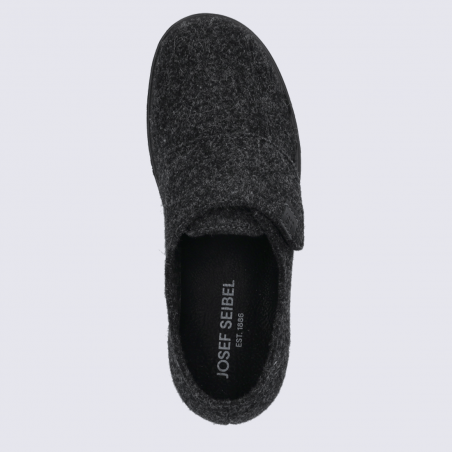 Pantoufles Josef Seibel, Pantoufles chaude a fermeture velcros femme en feutre anthracite Pantoufles Josef Seibel, Pantoufles chaude a fermeture velcros femme en feutre anthracite