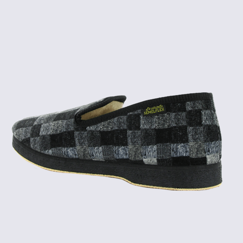 Chaussons Semelflex Confort Calolaurent2 en laine marine