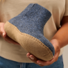 Bottines Glerups, chaussons montants mixte en laine naturelle denim Bottines Glerups, chaussons montants mixte en laine naturelle denim