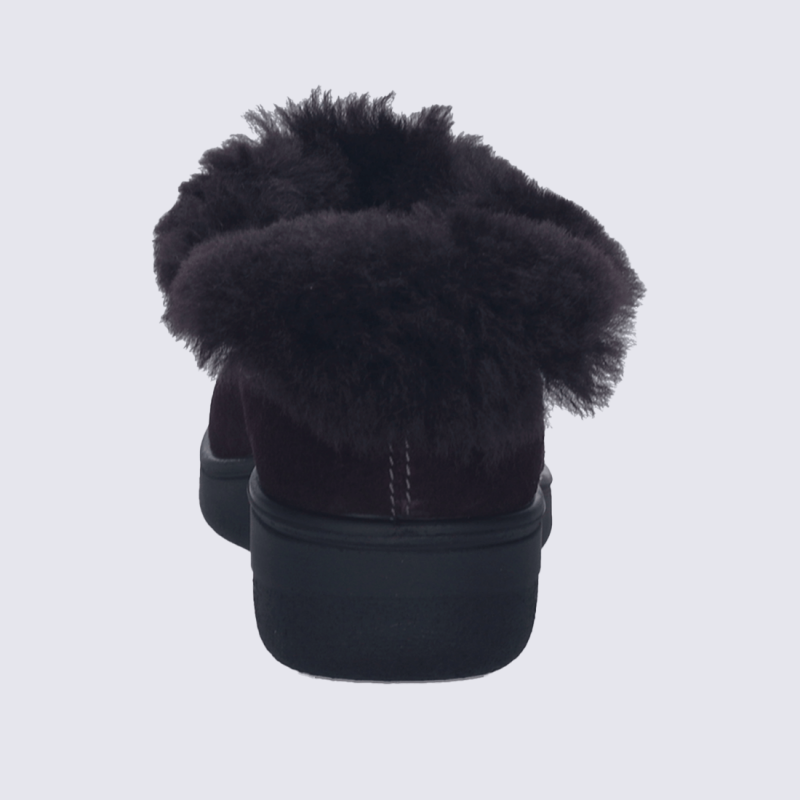 Mules Josef Seibel, mules modernes doublures chaude femme en cuir d'agneau aubergine