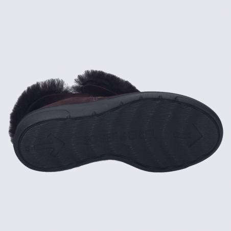 Mules Josef Seibel, mules modernes doublures chaude femme en cuir d'agneau aubergine Mules Josef Seibel, mules modernes doublures chaude femme en cuir d'agneau aubergine