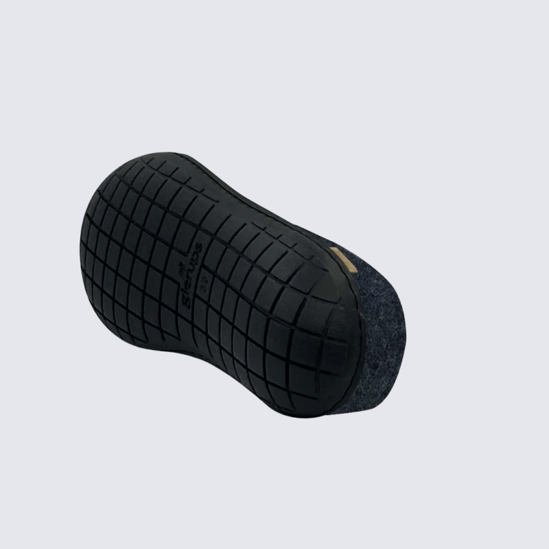 Chaussons Glerups, modèle Slip-On mixte en laine naturelle Denim