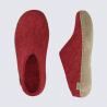 Chaussons Glerups, modèle Slip-On mixte en laine naturelle Rouge Chaussons Glerups, modèle Slip-On mixte en laine naturelle Rouge