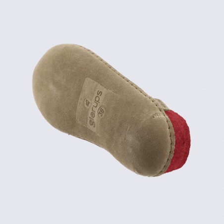 Chaussons Glerups, modèle Slip-On mixte en laine naturelle Rouge Chaussons Glerups, modèle Slip-On mixte en laine naturelle Rouge