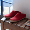 Chaussons Glerups, modèle Slip-On mixte en laine naturelle Rouge Chaussons Glerups, modèle Slip-On mixte en laine naturelle Rouge