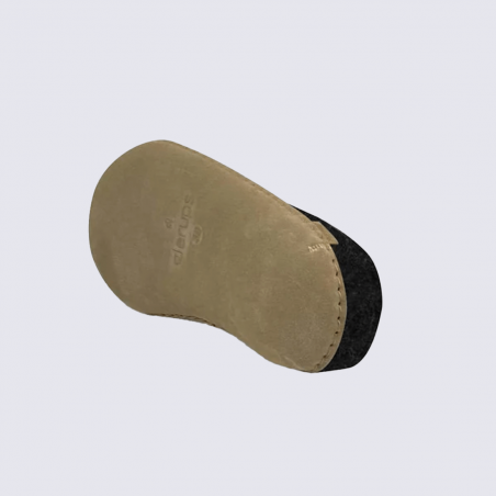 Chaussons Glerups, modèle Slip-On mixte en laine naturelle charbon de bois