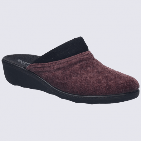 Mules Josef Seibel, Mules modèle Avignon 01 femme en textile violet combiné Mules Josef Seibel, Mules modèle Avignon 01 femme en textile violet combiné