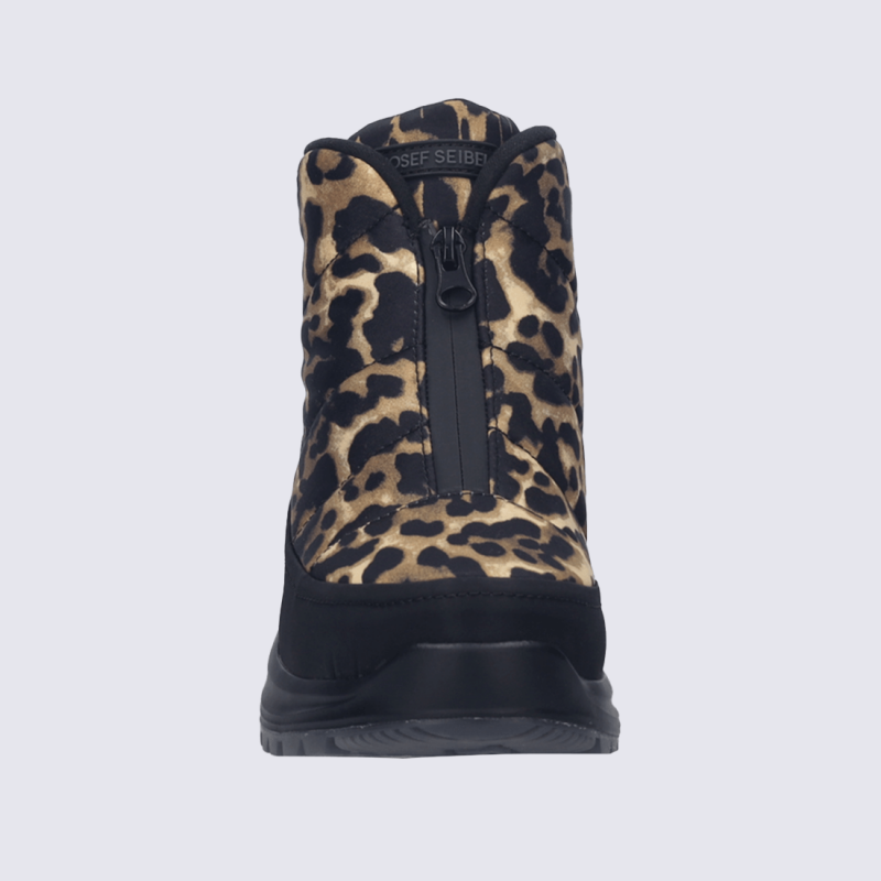 Bottes Josef Seibel, bottes zippées chaude femme en textile léopard