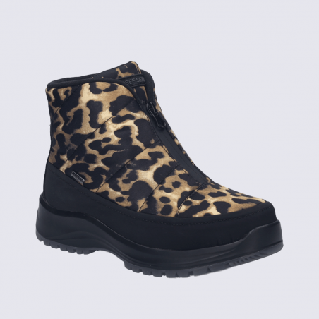 Bottes Josef Seibel, bottes zippées chaude femme en textile léopard Bottes Josef Seibel, bottes zippées chaude femme en textile léopard