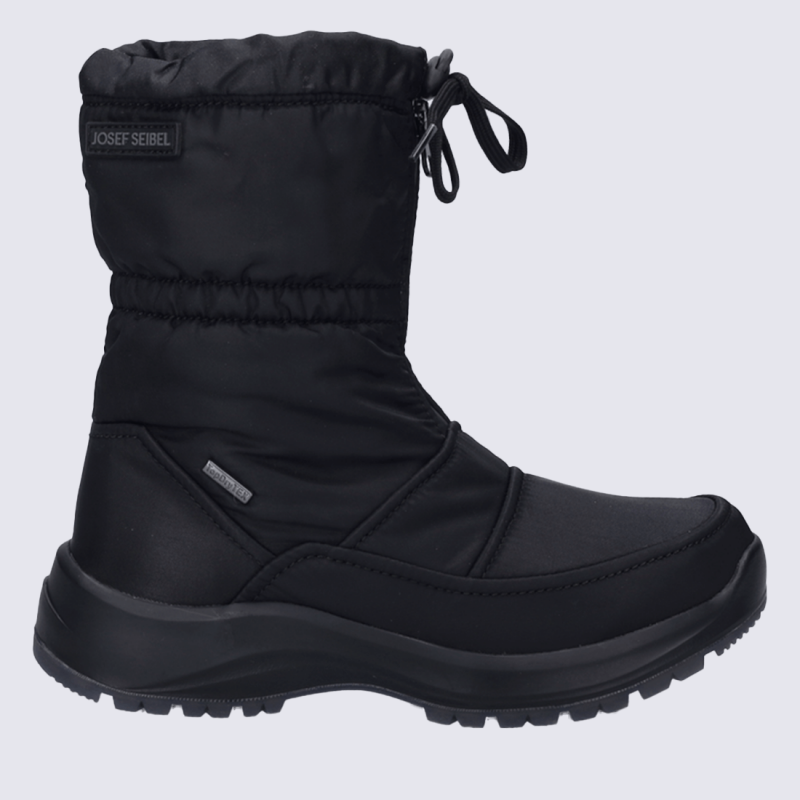 Bottes Josef Seibel, bottes zippées chaude femme en textile noir
