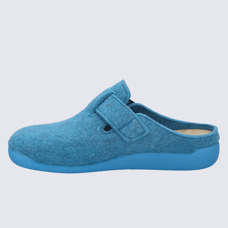 Pantoufles Josef Seibel, Pantoufles modèle Cara 01 femme en feutre azur