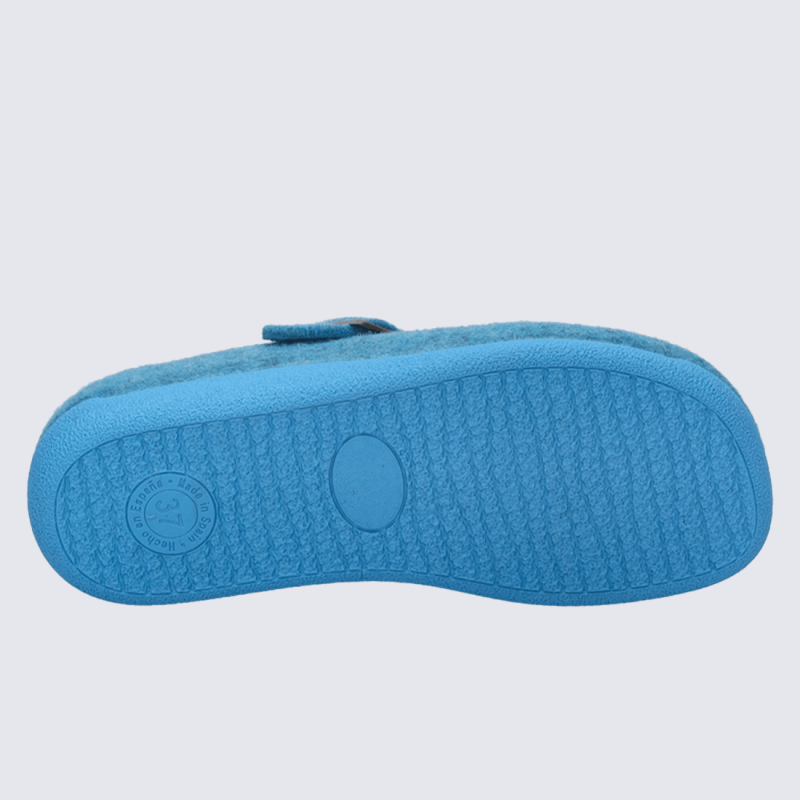 Pantoufles Josef Seibel, Pantoufles modèle Cara 01 femme en feutre azur