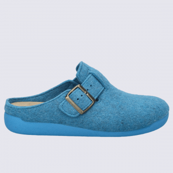 Pantoufles Josef Seibel, Pantoufles modèle Cara 01 femme en feutre azur