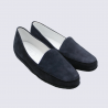 Mocassins Erel, Mocassins loafer intérieur femme en cuir suédé marine Mocassins Erel, Mocassins loafer intérieur femme en cuir suédé marine