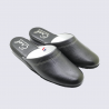 Mules Erel, Mules confort chaussons d’intérieur femme en cuir noir Mules Erel, Mules confort chaussons d’intérieur femme en cuir noir
