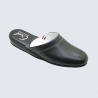 Mules Erel, Mules confort chaussons d’intérieur femme en cuir noir Mules Erel, Mules confort chaussons d’intérieur femme en cuir noir