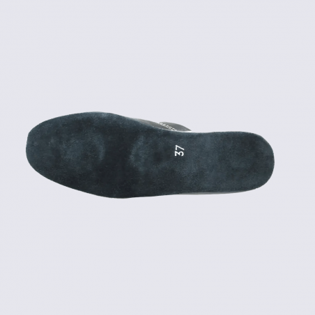 Mules Erel, Mules confort chaussons d’intérieur femme en cuir noir