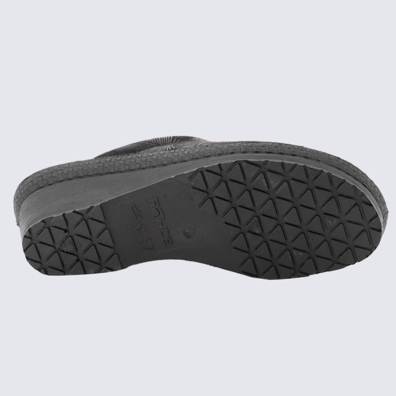 Mules Rohde, Mules confort chic femme en textile velours noir