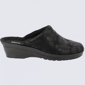 Mules Rohde, Mules confort chic femme en textile velours noir