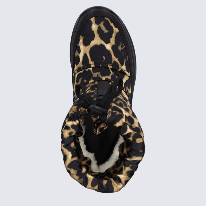 Bottes Josef Seibel, bottes zippées chaude femme en textile léopard