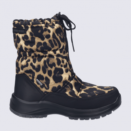 Bottes Josef Seibel, bottes zippées chaude femme en textile léopard Bottes Josef Seibel, bottes zippées chaude femme en textile léopard